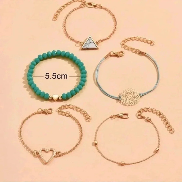 5 piece Beaded Bohemian Bracelet Set - Picture 4 of 4